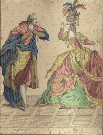 Anonymous engraving after Fesch & Whirsker - Scene from Crbillon's Rhadamisthe & Znobie